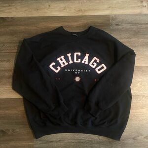 Oversized Chicago University Black Sweater